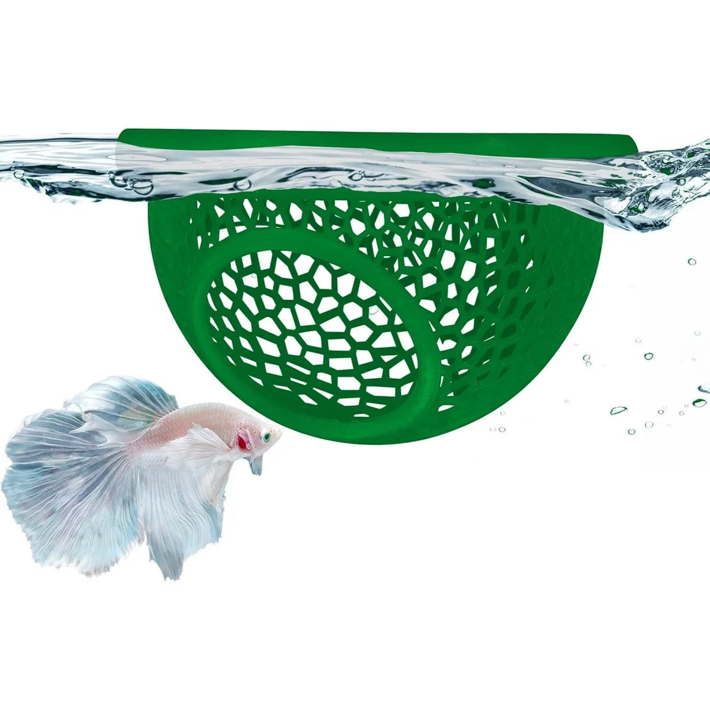 Floating Betta Habitat and Shrimp Cave – 3D Printed Aquarium Decor, Multi-Functional Hammock, Feeding Ring, and Secure Resting Area for Betta Fish, Shrimp, and Small Fish (Eco-Safe PETG Material)