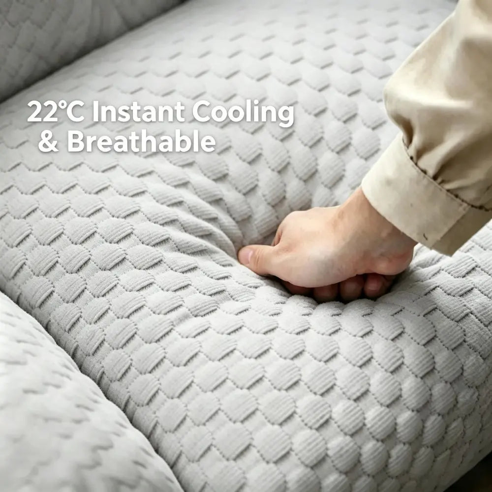 Cooling Ice Bead Pet Sofa, Featuring 22℃ Cooling Fabric with Massage Bumps, Wear‑Resistant & Breathable, It Serves as a Cool Resting Spot for Small‑To‑Medium Dogs and Cats.
