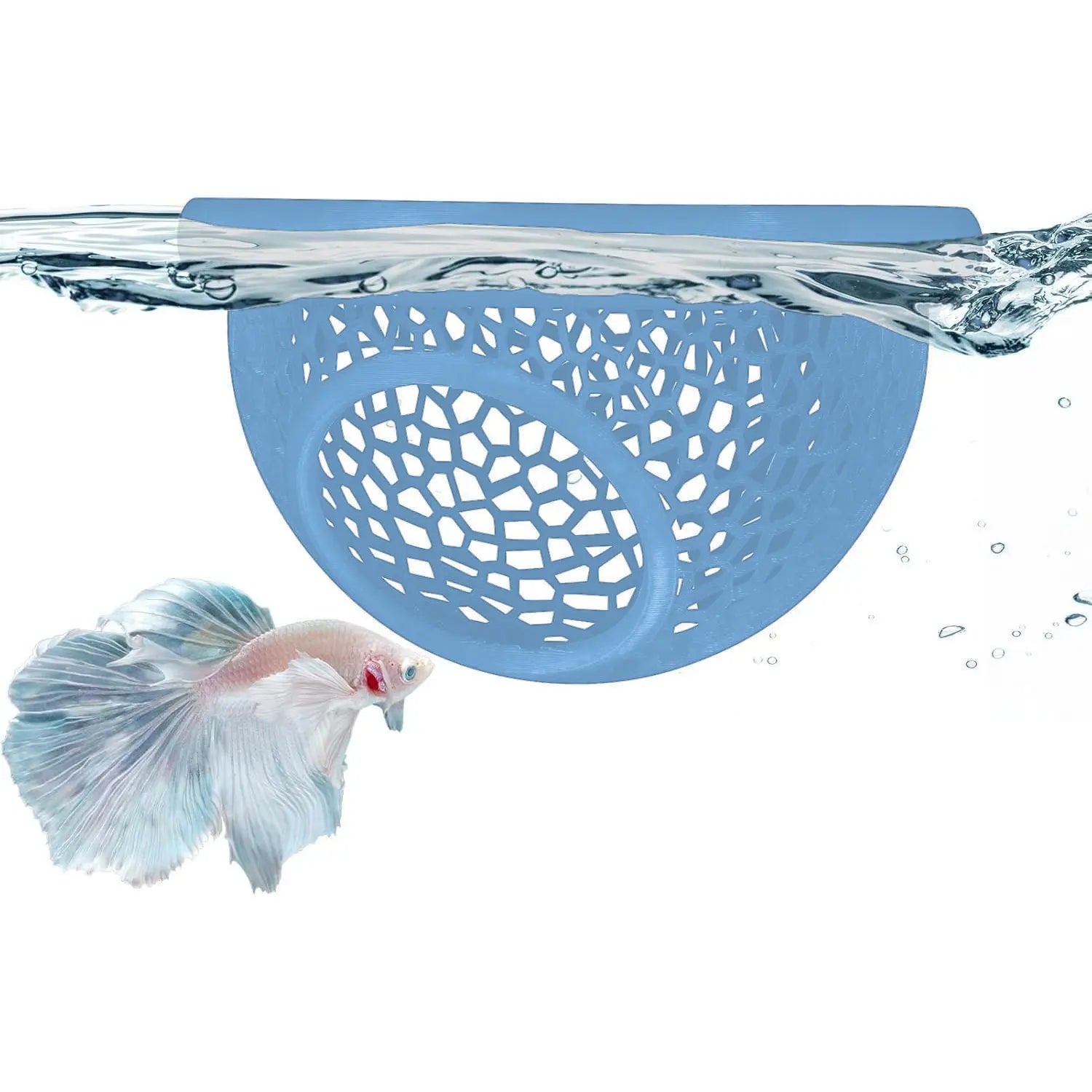 Floating Betta Habitat and Shrimp Cave – 3D Printed Aquarium Decor, Multi-Functional Hammock, Feeding Ring, and Secure Resting Area for Betta Fish, Shrimp, and Small Fish (Eco-Safe PETG Material)