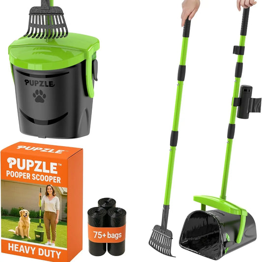 Pupzle Dog Pooper Scooper (40”) | No Bending, No Smell, Clean Pickup, Built to Last