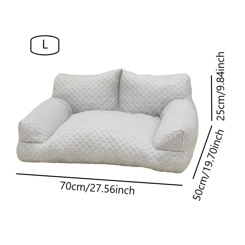 Cooling Ice Bead Pet Sofa, Featuring 22℃ Cooling Fabric with Massage Bumps, Wear‑Resistant & Breathable, It Serves as a Cool Resting Spot for Small‑To‑Medium Dogs and Cats.
