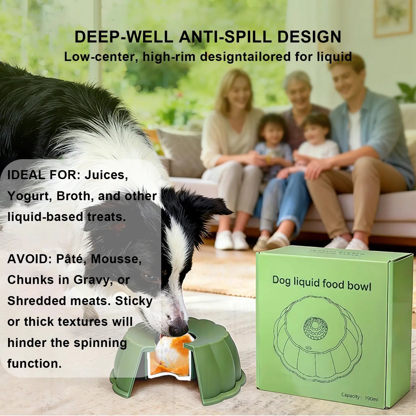 BOMUU Water Bowl,Yogurt Bowl,Dog Liquid Slow Feeder,Lick Bowl with Ball ,Oral Hygiene & Tongue Cleaning,No Mess Liquid Treat Enrichment Bowl for Dogs