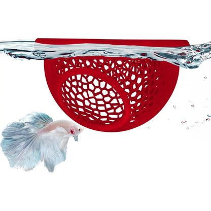 Floating Betta Habitat and Shrimp Cave – 3D Printed Aquarium Decor, Multi-Functional Hammock, Feeding Ring, and Secure Resting Area for Betta Fish, Shrimp, and Small Fish (Eco-Safe PETG Material)