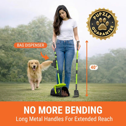 Pupzle Dog Pooper Scooper (40”) | No Bending, No Smell, Clean Pickup, Built to Last