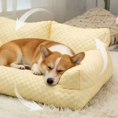Cooling Ice Bead Pet Sofa, Featuring 22℃ Cooling Fabric with Massage Bumps, Wear‑Resistant & Breathable, It Serves as a Cool Resting Spot for Small‑To‑Medium Dogs and Cats.