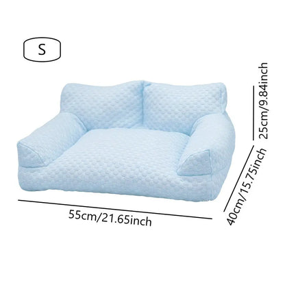 Cooling Ice Bead Pet Sofa, Featuring 22℃ Cooling Fabric with Massage Bumps, Wear‑Resistant & Breathable, It Serves as a Cool Resting Spot for Small‑To‑Medium Dogs and Cats.