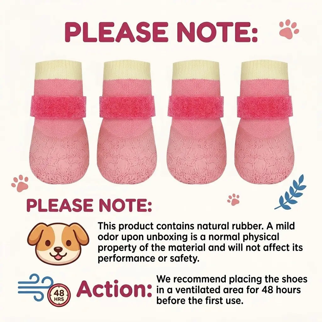 All-Season Pet Shoes Waterproof Socks, Dog Rain Boots Anti-Slip Durable, Outdoor Sports Puppy Foot Covers, Soft Sole Wear-Resistant, 4 Pairs