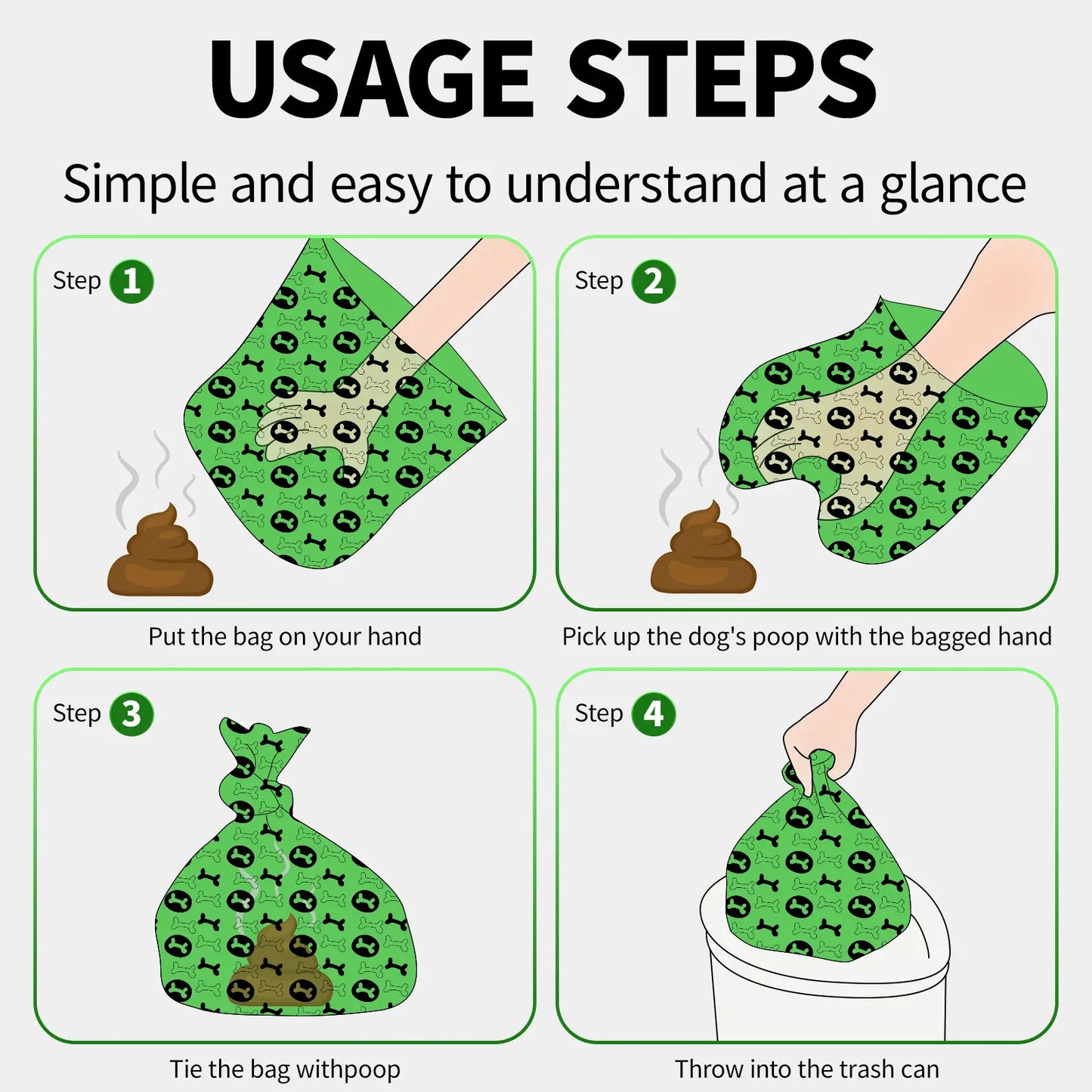 DGAPHRO Poop Bags for Dogs,Thick Leak Proof Dog Poop Bags Rolls 16 (240 Bags) with Dispenser and Leash Clip for Pet Cleanup & Outdoor Use,Lavender Scented Dog Accessories(Green).