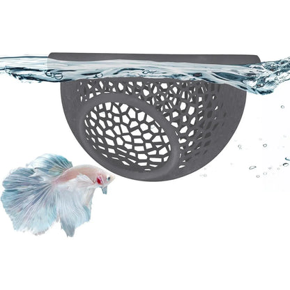 Floating Betta Habitat and Shrimp Cave – 3D Printed Aquarium Decor, Multi-Functional Hammock, Feeding Ring, and Secure Resting Area for Betta Fish, Shrimp, and Small Fish (Eco-Safe PETG Material)