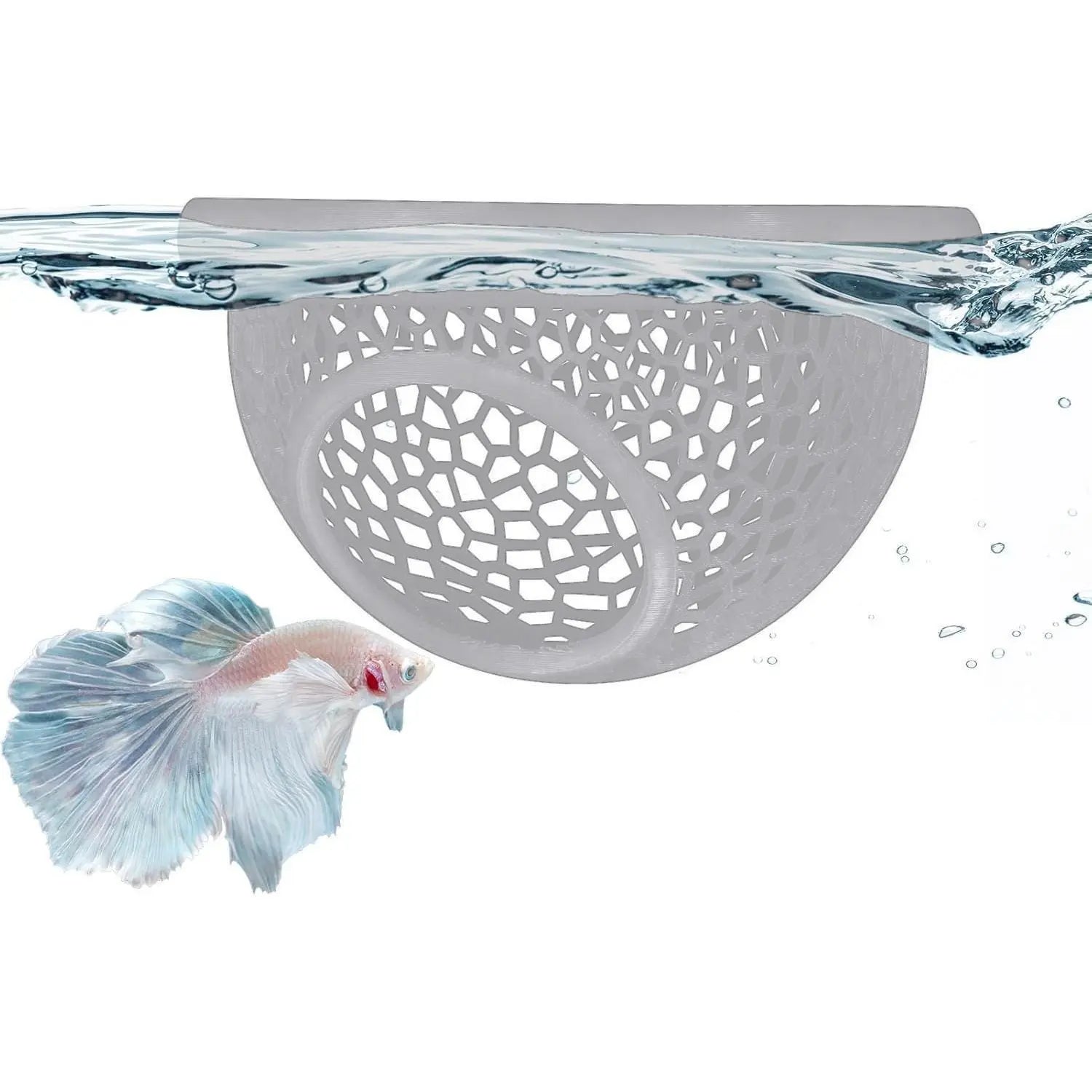 Floating Betta Habitat and Shrimp Cave – 3D Printed Aquarium Decor, Multi-Functional Hammock, Feeding Ring, and Secure Resting Area for Betta Fish, Shrimp, and Small Fish (Eco-Safe PETG Material)