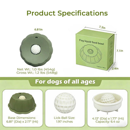 BOMUU Water Bowl,Yogurt Bowl,Dog Liquid Slow Feeder,Lick Bowl with Ball ,Oral Hygiene & Tongue Cleaning,No Mess Liquid Treat Enrichment Bowl for Dogs