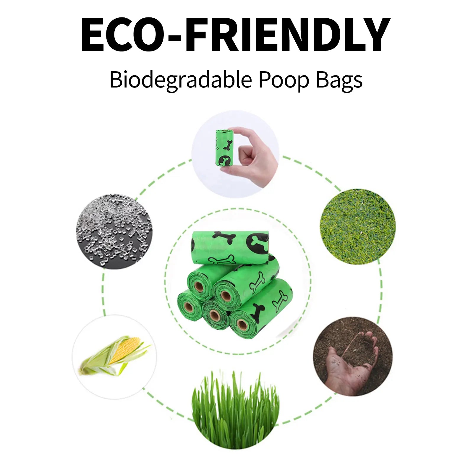 DGAPHRO Poop Bags for Dogs,Thick Leak Proof Dog Poop Bags Rolls 16 (240 Bags) with Dispenser and Leash Clip for Pet Cleanup & Outdoor Use,Lavender Scented Dog Accessories(Green).
